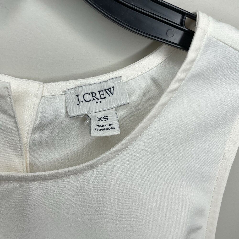 J.CREW Top Women XS Sleeveless Button-Back Shell NEW Ivory BY429 - Picture 4 of 11